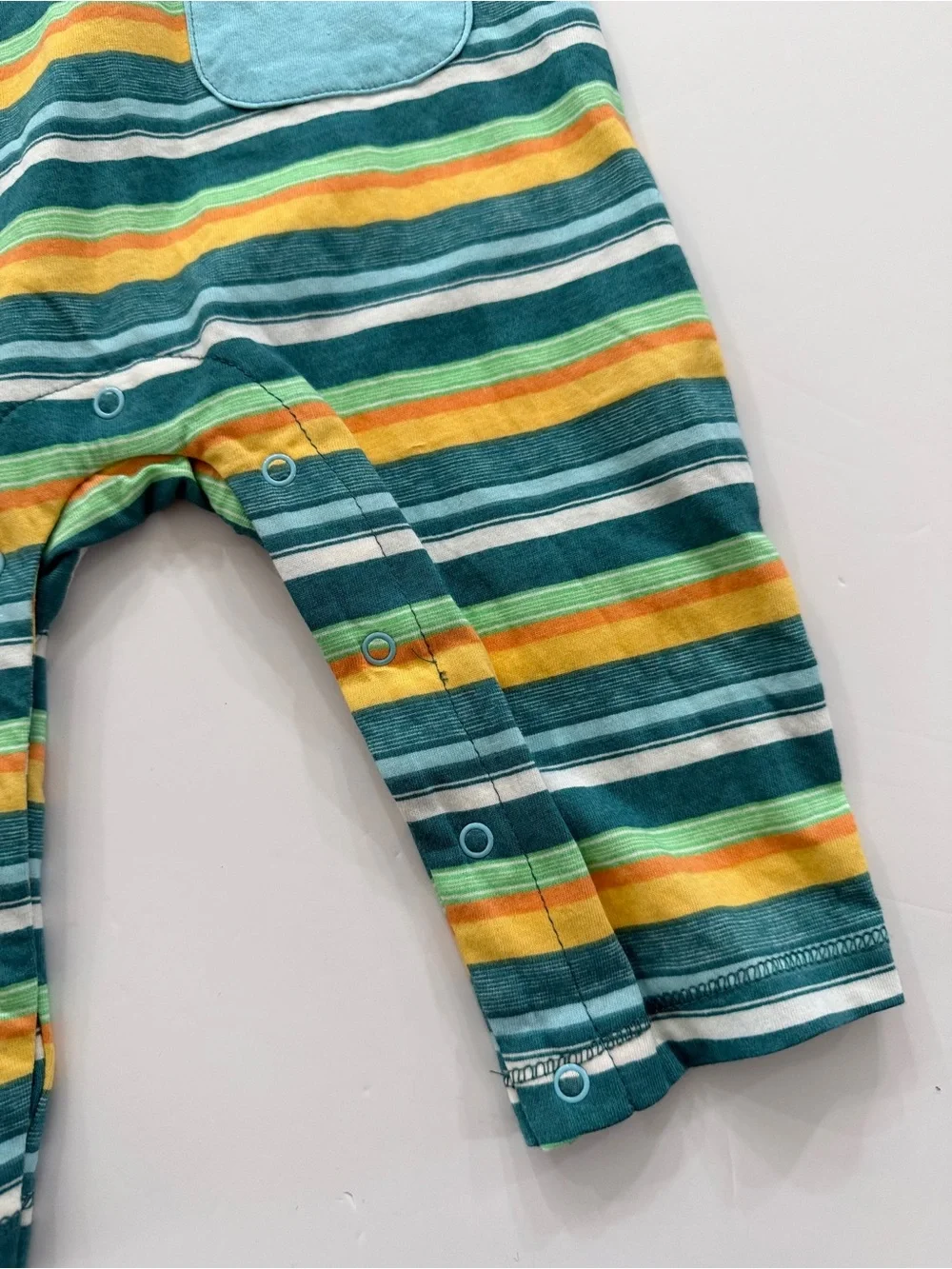 NWT Peek Baby Boys 6-12M Multicolor Stripe Romper Pockets Retro Cute